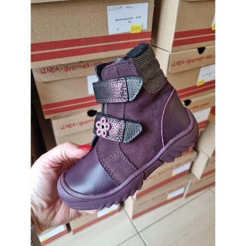 linea téli bundás gyerekcipő lányoknak